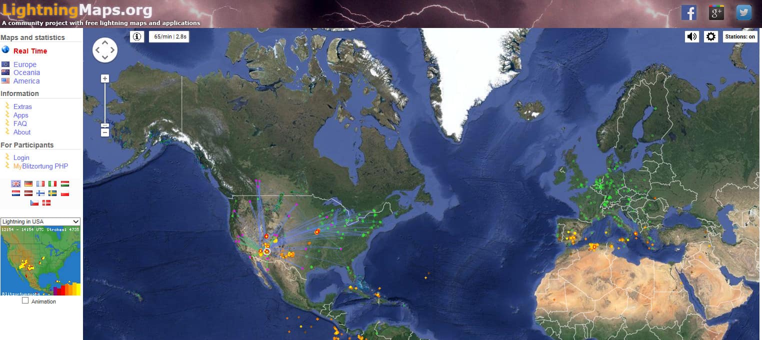 Featured Link: Real-Time Lightning Map - NexTek, LLC. | High-Quality RF  Surge Arrestors and EMC/EMI Filters